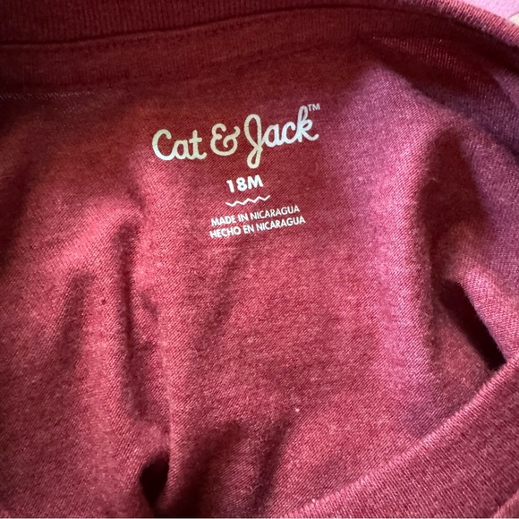 Cat & Jack 18M Winter Bear Ski Goggles Long Sleeve Graphic Tee NWT Maroon - Picture 4 of 5
